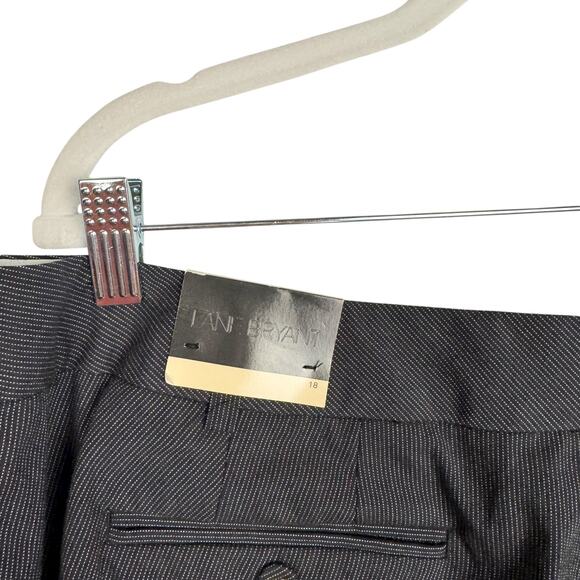 New Lane Bryant Pinstripe Wide Leg Pleated Trousers Formal Business Pants 18 - Picture 11 of 13